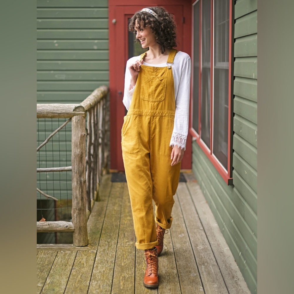 April Cornell Cowgirl Corduroy Overalls Gold